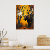 Majestic Moose in Autumn Forest – Wilderness Art Poster (Keuken)