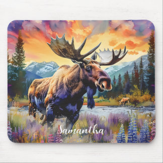 Majestic Moose in de bergen Muismat