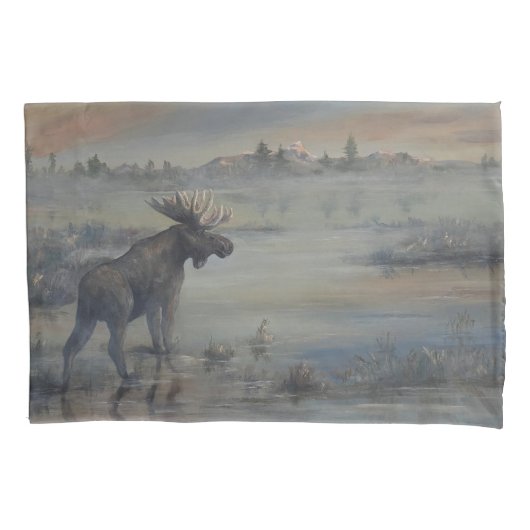 Majestic Moose Kussensloop (Voorkant-Links)