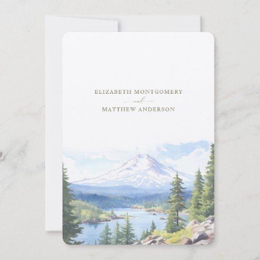 Majestic Mount Hood Forest Save-the-Date Kaart (Achterkant)