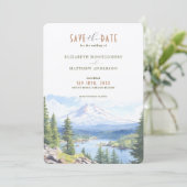 Majestic Mount Hood Forest Save-the-Date Kaart (Staand voorkant)