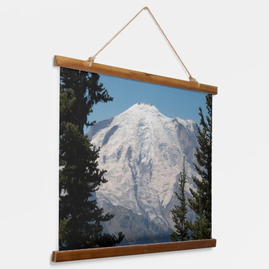 Majestic Mount Rainier landschap Hangend Wandkleed (Gebogen)