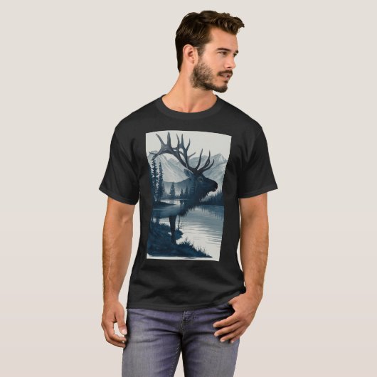 "Majestic Mountain Deer T-shirt" T-shirt (Voorkant volledig)