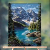 Majestic Mountain Lake Poster – Realistic Nature L (Neutraal)
