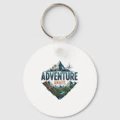 Majestic Mountain & River Adventure Art Print Sleutelhanger (Voorkant)