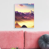 Majestic Mountain Sunset Canvas Afdruk (Insitu (Woonkamer))
