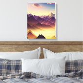 Majestic Mountain Sunset Canvas Afdruk (Insitu (Slaapkamer))