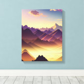 Majestic Mountain Sunset Canvas Afdruk (Insitu (Houten vloer))
