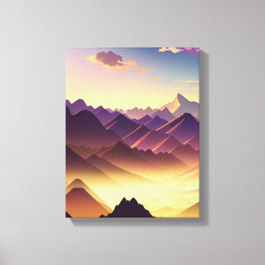 Majestic Mountain Sunset Canvas Afdruk (Voorkant)