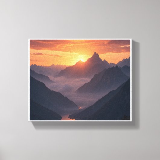 Majestic Mountain Sunset Canvas Afdruk (Voorkant)