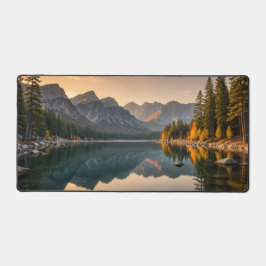 Majestic Mountain Sunset Desk Mat - Serene Natuur