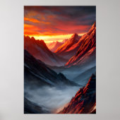 Majestic Mountain Sunset Poster (Voorkant)