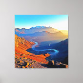 Majestic Mountain Valley Flow Design Canvas Afdruk (Voorkant)