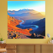 Majestic Mountain Valley Flow Design Canvas Afdruk (Insitu (Woonkamer))