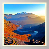 Majestic Mountain Valley Flow Design Poster (Voorkant)