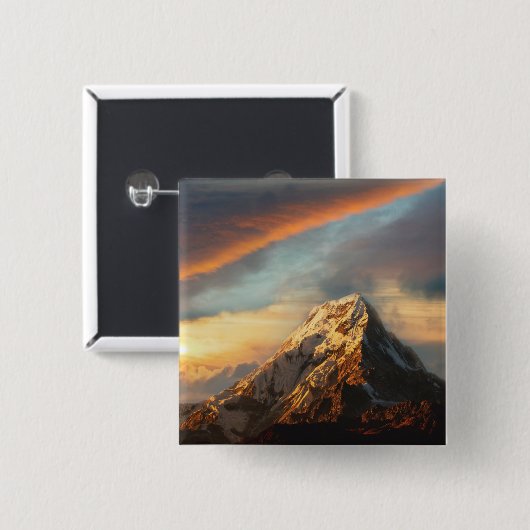Majestic Mountain Vierkante Button 5,1 Cm (Voorkant /achterkant)