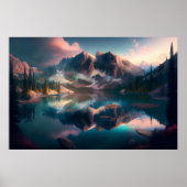 Majestic Mountains Mirror Lake met zacht licht Poster (Voorkant)