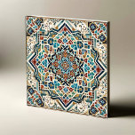 Majestic Mozaïek: Ingewikkeld Geometrisch Tegel On Tegeltje<br><div class="desc">Deze prachtige tegel heeft een symfonie van geometrische patronen, die de traditionele kunst met moderne precisie verbindt. Elk segment van het ontwerp is een eerbetoon aan het vakmanschap, met een levendig palet van blues, rood en aardetinten, verweven met delicate bloemmotieven en hoekige lijnen. Ideaal om een vleugje elegantie toe te...</div>