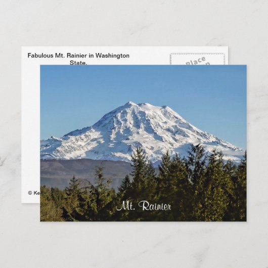 Majestic Mt. Rainier Briefkaart (Voorkant / Achterkant)