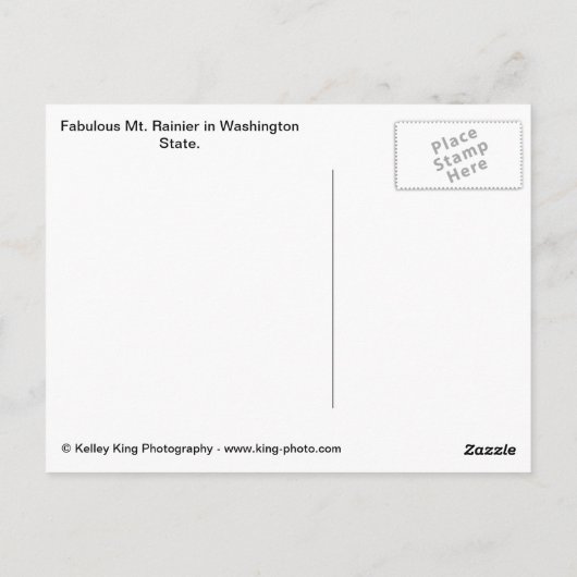 Majestic Mt. Rainier Briefkaart (Achterkant)