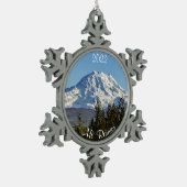 Majestic Mt. Rainier Snowflake Tin Sneeuwvlok Ornament (Links)