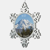 Majestic Mt. Rainier Snowflake Tin Sneeuwvlok Ornament (Rechts)