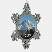 Majestic Mt. Rainier Tin Sneeuwvlok Ornament (Links)