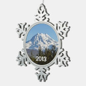 Majestic Mt. Rainier Tin Sneeuwvlok Ornament (Rechts)