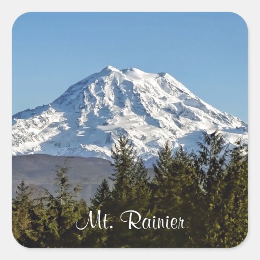 Majestic Mt. Rainier Vierkante Sticker (Voorkant)