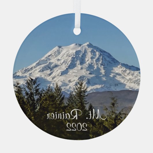 Majestic Mt. Rainier, WA Glas Ornament (Achterkant)