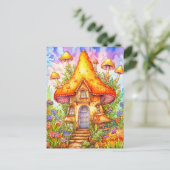 Majestic Mushroom House Illustratie Briefkaart (Staand voorkant)