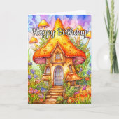 Majestic Mushroom House Illustratie Kaart (Voorkant)
