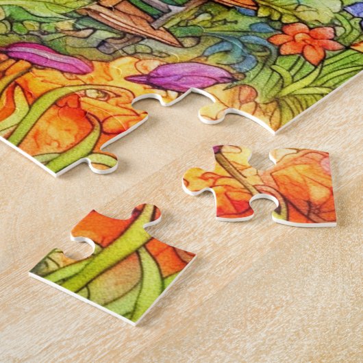 Majestic Mushroom House Illustratie Legpuzzel (Zijkant)