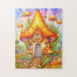 Majestic Mushroom House Illustratie Legpuzzel