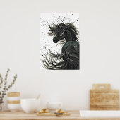 Majestic Mustang door BiHrLe Horse Poster (Keuken)