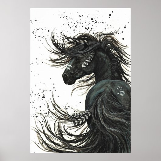 Majestic Mustang door BiHrLe Horse Poster (Voorkant)