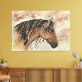 Majestic Mustangs van BiHrLe Canvas Print (Insitu (Woonkamer))