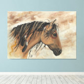 Majestic Mustangs van BiHrLe Canvas Print (Insitu (Houten vloer))