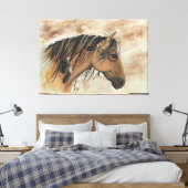 Majestic Mustangs van BiHrLe Canvas Print (Insitu (Slaapkamer))