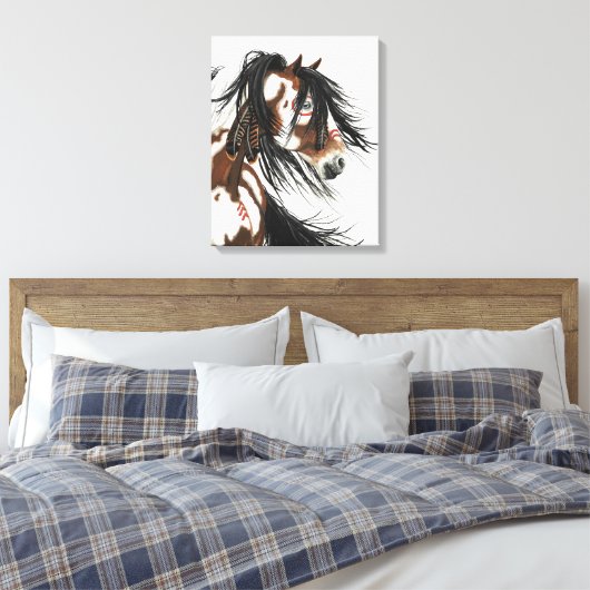 Majestic Mustangs van BiHrLe Stretched Canvas Prin Afdruk (Insitu (Slaapkamer))