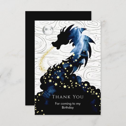 Majestic Mythische Draak Verjaardag Bedankkaart (Voorkant / Achterkant)