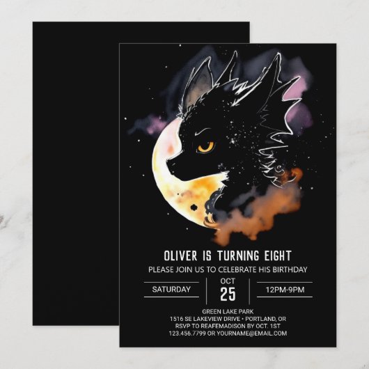 Majestic Mythische Fantasy Dragon Verjaardag Kaart (Voorkant / Achterkant)