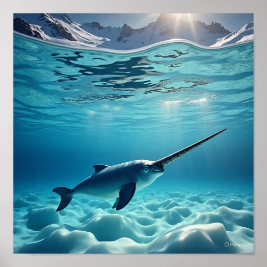 Majestic Narwhal - Koning van het Noorden Poster (Voorkant)