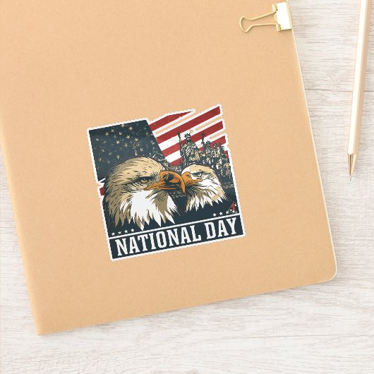 Majestic National Day Eagle Flag Patriot Decal Sticker (Notitieboek)
