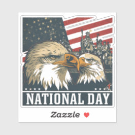 Majestic National Day Eagle Flag Patriot Decal Sticker