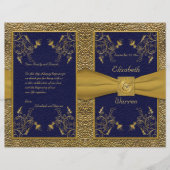 Majestic Navy and Gold Wedding Program (Voorkant)