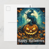 Majestic Nefarious Happy Halloween pompoen Briefkaart (Voorkant / Achterkant)