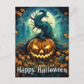 Majestic Nefarious Happy Halloween pompoen Briefkaart (Voorkant)
