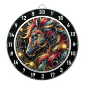 Majestic Neon Horse Adventure Design Dartbord (Voorkant)