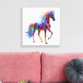 Majestic Neon Horse Canvas Afdruk (Insitu (Woonkamer))